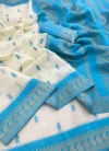 Tew Kalyani Cotton With Gold Jari Silk Saree